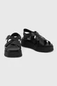 Sandále dámske z ekologickej kože čierna farba čierna