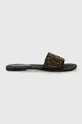 Pantofle dámské s ozdobnou aplikací černá barva černá