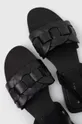 černá Kožené sandály dámské černá barva