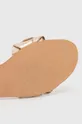 Kožené sandály dámské zlatá barva