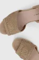 Sandály dámské pletené na klínku béžová barva Dámský