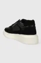 czarny Sneakersy skórzane męskie kolor czarny
