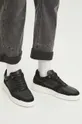 Kožené sneakers boty černá barva