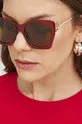 Okulary przeciwsłoneczne damskie z polaryzacją kolor czerwony