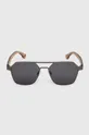 Okulary przeciwsłoneczne męskie z polaryzacją kolor czarny Oprawki: 50 % Drewno, 50 % Metal, Szkła: 100 % Triacetat