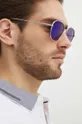 Okulary przeciwsłoneczne męskie z powłoką Revo i polaryzacją kolor niebieski Męski