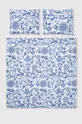 Komplet pościeli bawełnianej wzorzystej 200 x 200 cm kolor niebieski niebieski