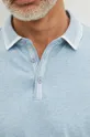 Bavlněné polo tričko pánské s příměsí elastanu modrá barva Pánský