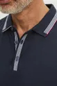 Bavlněné polo tričko pánské s příměsí elastanu tmavomodrá barva Pánský