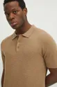 béžová Polo tričko pánske s textúrou béžová farba