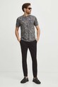 Polo męskie wzorzyste kolor szary RS24.POM600 szary RS24