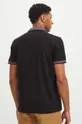 Bavlnené polo tričko pánske s prímesou elastanu s aplikáciou čierna farba <p>98 % Bavlna, 2 % Elastan</p>