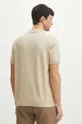 Polo tričko s prímesou ľanu pánske hladké béžová farba <p>70 % Bavlna, 30 % Ľan</p>