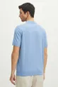 Polo tričko s lněnou směsí jednobarevné modrá barva <p>70 % Bavlna, 30 % Len</p>