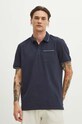 Bavlnené polo tričko pánske tmavomodrá farba RS24.POMB03 tmavomodrá RS24