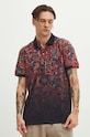Polo bawełniane męskie z domieszką elastanu wzorzyste kolor multicolor multicolor RS24.POMB10