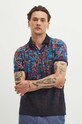 Polo bawełniane męskie z domieszką elastanu wzorzyste kolor multicolor multicolor RS24.POMB10