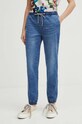 Jeansy damskie jogger z efektem sprania kolor niebieski RS24.SJD300 niebieski RS24