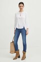 Jeansy damskie skinny z efektem sprania kolor niebieski RS24.SJD500 niebieski RS24