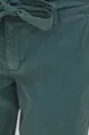 tyrkysová Kalhoty dámské jednobarevné zelená barva
