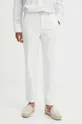 Spodnie damskie chino gładkie kolor biały biały