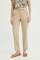Spodnie damskie z paskiem chino gładkie kolor beżowy RS24.SPD080 beżowy RS24