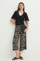 Spodnie damskie culottes wide leg wzorzyste kolor czarny RS24.SPD091 czarny RS24