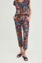 Spodnie dresowe bawełniane damskie wzorzyste kolor multicolor multicolor