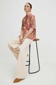 Spodnie damskie wide leg gładkie kolor beżowy RS24.SPD303 beżowy RS24