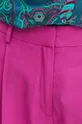 różowy Spodnie damskie wide leg gładkie kolor różowy