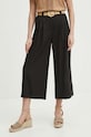Spodnie damskie z paskiem culottes gładkie kolor czarny RS24.SPD800 czarny RS24