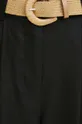 czarny Spodnie damskie culottes gładkie kolor czarny