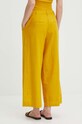 Oblečení Lněné kalhoty dámské žlutá barva RS24.SPDA03 žlutá