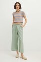 Spodnie lniane damskie gładkie kolor zielony RS24.SPDA03 zielony RS24
