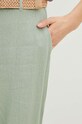 Spodnie lniane damskie gładkie kolor zielony zielony RS24.SPDA03