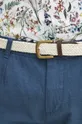 granatowy Spodnie lniane męskie regular melanżowe kolor granatowy