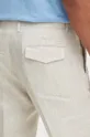 beżowy Spodnie lniane męskie slim melanżowe kolor beżowy