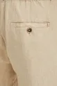 beżowy Spodnie lniane męskie melanżowe kolor beżowy
