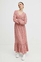 Sukienka damska maxi wzorzysta kolor różowy RS24.SUD035 różowy RS24