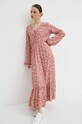 Sukienka damska maxi wzorzysta kolor różowy RS24.SUD035 różowy