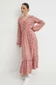 Sukienka damska maxi wzorzysta kolor różowy Damski