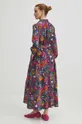 Sukienka damska midi z wiskozy wzorzysta kolor fioletowy 100 % Wiskoza