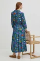 Sukienka damska midi z wiskozy wzorzysta kolor fioletowy 100 % Wiskoza