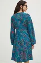 Sukienka damska mini wzorzysta kolor turkusowy 100 % Wiskoza