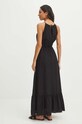 Odzież Sukienka z domieszką lnu damska maxi gładka kolor czarny RS24.SUD0B5 czarny