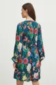 Sukienka damska mini w kwiaty kolor turkusowy 100 % Wiskoza