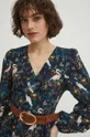 Šaty dámské midi z kolekce Graphics Series tyrkysová barva Dámský