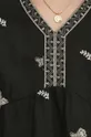 Šaty dámska madi s prímesou ľanu čierna farba Dámsky