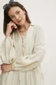 béžová Šaty dámské mini s ozdibnými prvky béžová barva