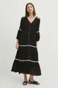 Šaty dámské maxi s příměsi viskózy černá barva černá